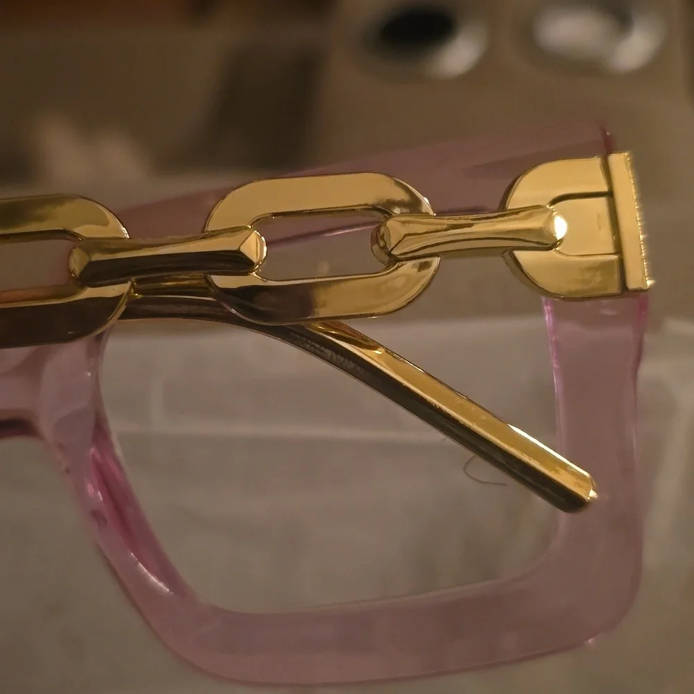 Pink and Gold Square Glasses(Readers)+4.00 - Picture 4 of 4